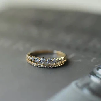 Žiedai Moterims Micro-įdėklai Kubinis Cirkonis Plonas Piršto Žiedą Mados Šaliai, Papuošalai, Dovana Kristalų Asmenybės Dizaino Žiedas
