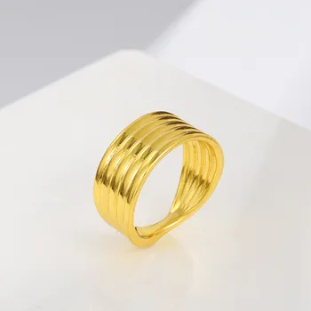 Mados Linija Tipas Vestuviniai Žiedai Moterims Aukso Spalvos Elegantiškas Žiedas iš Nerūdijančio Plieno Draugams Dovanų bižuterijos Anillos Mujer