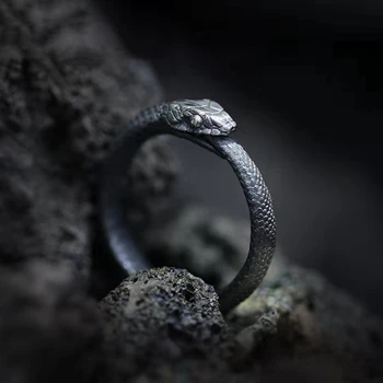 Naujas Mukuro originalaus dizaino gyventi burną ouroboros žiedas, nerūdijančio plieno, tamsiai pioneer vyrų ir moterų poros gimtadienio dovana