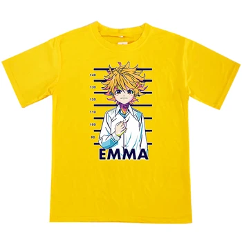 Pažadas Neverland Marškinėliai Vasaros Anime Streetwear Mados Unisex Marškinėliai Apvalios Kaklo Hipster Kvėpuojantis Minkštas Tees Viršūnės