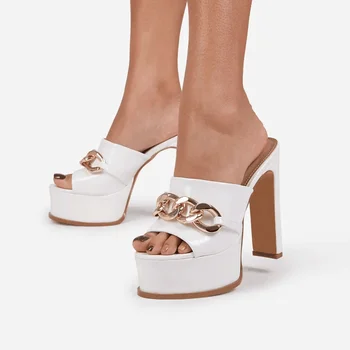Prekės vasaros bateliai platformos, aukštakulniai pleišto grandines sandalai moterims bateliai moteris šalis sandalai seksualių aukštakulnių odos slingback