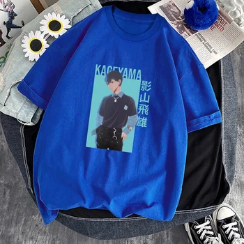 Haikyuu Kageyama Tobio Anime Vyras marškinėliai O Kaklo Atsitiktinis Juoda Trumpas Rankovės Viršuje Tee Mados Prekės ženklo 2021 Crewneck Homme T shirts