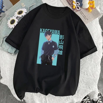 Haikyuu Kageyama Tobio Anime Vyras marškinėliai O Kaklo Atsitiktinis Juoda Trumpas Rankovės Viršuje Tee Mados Prekės ženklo 2021 Crewneck Homme T shirts