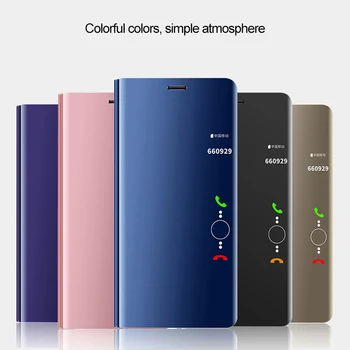 Veidrodis Peržiūrėti Smart Flip Case for Samsung Galaxy A3 2017 A32017 SM A320F A320 Prabanga Originalus Magnetinis Fundas Odinis Telefono Dangtelį