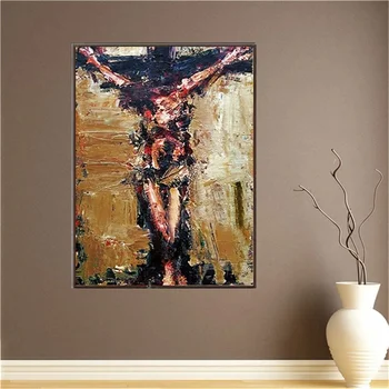 Krikščionių Sienos Meno Nukryžiavimo Drobė Meno Jėzus ant Kryžiaus Dažymo Religijos Freskos Nuotrauką Kambarį Cuadros