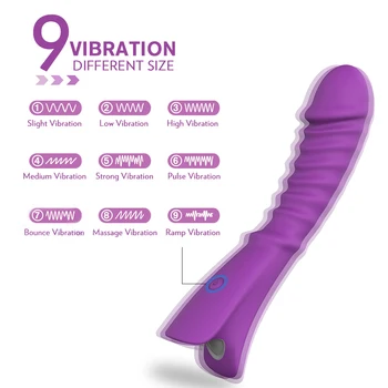Moterų Masturbator 9 Greičiu, Dildo, Vibratoriai, Sekso Žaislai Moteris USB Įkrovimo G Spot Stebuklinga Lazdelė