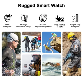Smartwatch 2021 KOSPET ROKO Patikima Žiūrėti Vyrams, Lauko Sporto Vandeniui Fitness Tracker Kraujo Spaudimo Monitorius 