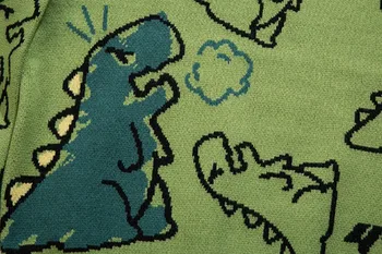 Dinozaurų Megztinis Vyrams Animacinių filmų Megzti Hip-Hop Streetwear Puloveris O-kaklo Atsitiktinis Harajuku Japonijos Megztiniai Pora Pavasarį Rudenį