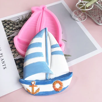 Plaukiojančių piratų laivas silikono formos valtis šokolado tfondant pyragas apdaila kepimo įrankis 