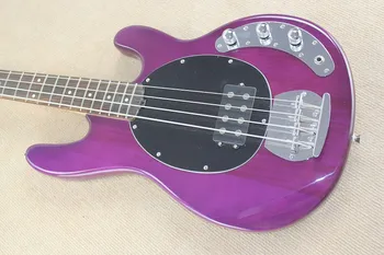 Gamyklos custom 4 stygos muzikos vyras bass violetinė elektrinė bosinė gitara 6 21