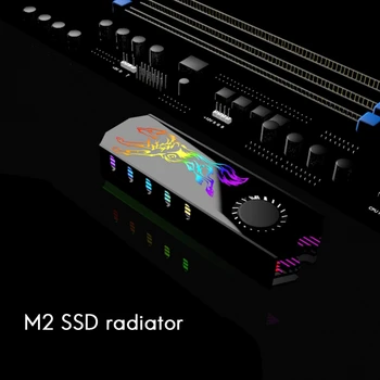 M2 SSD Aušintuvo Heatsink Vest 5V ARGB M. 2280 2 Kietojo Disko Kietąjį Diską Radiatoriaus Aušinimo Ventiliatorius Šilumos Padas