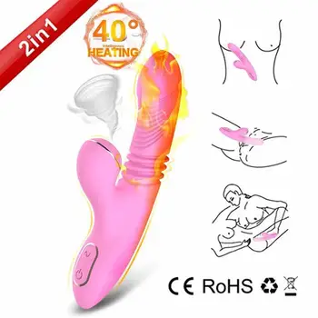 G Spot Rabbit Vibratorių Vibratoriai Su Šildymo Veržlus Čiulpti Klitorio Vaginos Stimuliatoriai Įkrovimo Suaugusiųjų Sekso Žaislai Moterims