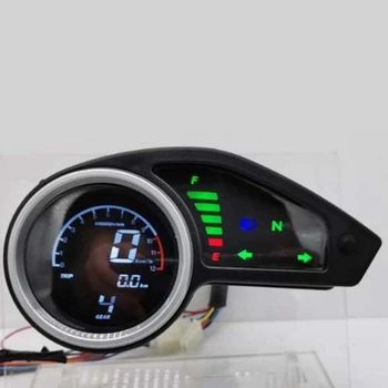 Universalus Skaitmeninis Motociklo Ridos LCD Matuoklis Tachometras, Spidometras Gabaritai Nakties Šviesos