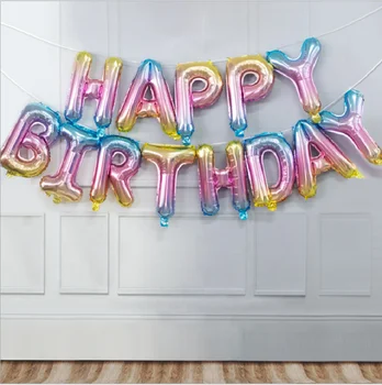 16 vnt laiškas su gimtadieniu vaikų gimtadienio aliuminio plėvelės balionų šalis apdaila