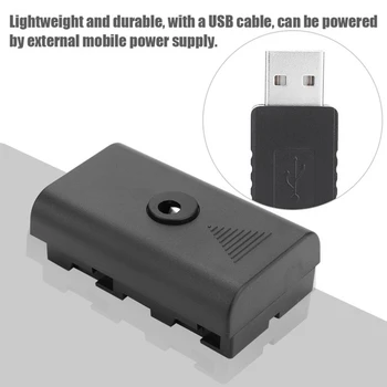 DC Jungtis Manekeno Baterija+5V USB Kabelis, skirtas Sony NP F550 F570 F770 F750 F970 F990 su USB Laidu