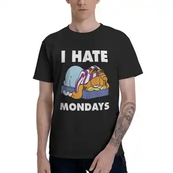 Viking Garfildas Marškinėliai vyriški Medvilniniai Spausdinimo T-shirt Streetwear Marškinėlius trumpomis Rankovėmis aš nekenčiu pirmadienio Tees Viršūnės