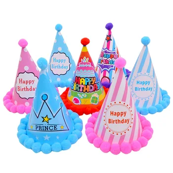 Happy Birthday Party Popieriaus Skrybėlės Polka Dot 