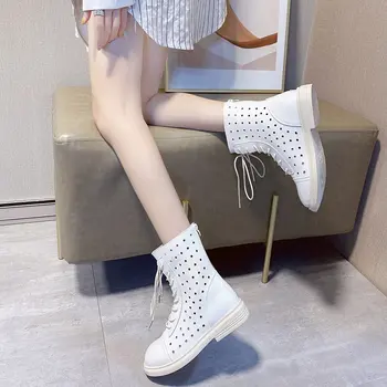 Pavasarį ir vasarą naujas stilius populiarus vientisos spalvos kvėpuojantis mažo kulno high-end ponios batai 1732