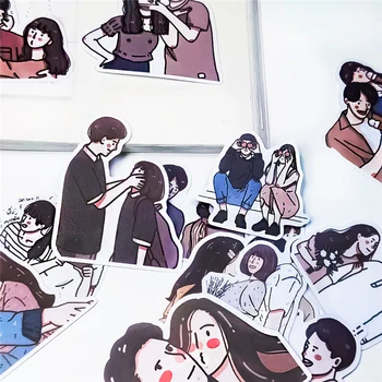 21pcs Mielas Kawaii Animacinių filmų portretas pora gyvenimo šiltas Lipdukai scrapbooking /dekoratyviniai / 