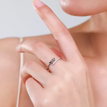 Ailmay Nekilnojamojo 925 Sterlingas Sidabro Širdies CZ Piršto Žiedą Išskirtinį Fashionc Moterų Originalaus Dizaino Fine Jewelry Bijoux Brincos