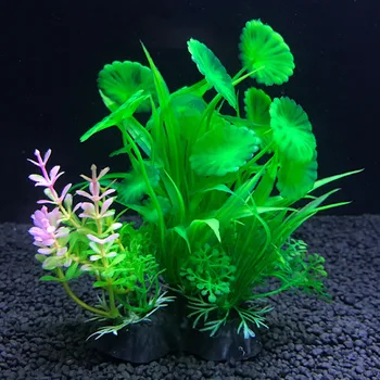 Dirbtinis Akvariumo Dekoras Augalai Vandens Plastikinių Ornamentu Vandens Augalų, Žuvų Bakas Žolės Apdailos Priedai 14cm 12 Rūšių
