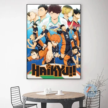 Japonų Anime Plakatu, Tinklinis Paauglys, Berniukas Animaciją Šilko Derinys Namų Sienų Apdaila Dažymas