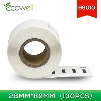 Ecowell 1Roll 130pcs etiketės 99010 suderinama Dymo LW 99010 Pristatymas etiketės pakeisti už Dymo LabelWriter 450 Twin Turbo/4XL/450 DUO