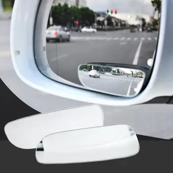 2vnt Automobilis, Papildomas galinio vaizdo Veidrodis 360 Laipsnių Reguliuojamas Stiklo Frameless Atbulinės eigos Plataus Kampo Pagalbiniai Saugos Blind Spot Veidrodis