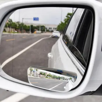 2vnt Automobilis, Papildomas galinio vaizdo Veidrodis 360 Laipsnių Reguliuojamas Stiklo Frameless Atbulinės eigos Plataus Kampo Pagalbiniai Saugos Blind Spot Veidrodis