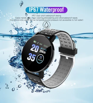 2020 m. 119 Plus Smart Watch Vyrų, Moterų Kraujo Spaudimas Vandeniui Sporto Turas Smartwatch 