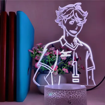 Anime Haikyuu ToRU OIKAWA Pav Šviesos 3D LED Lempos Haikyuu pagrindiniai kištukiniai naktinių lempų lizdai Spalva Keičiasi Šviesos Gimtadienio Dovana