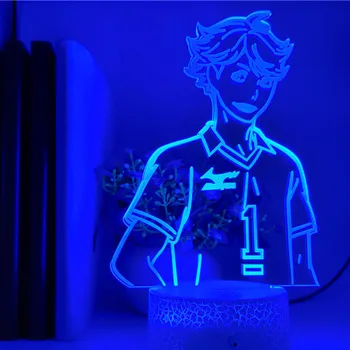 Anime Haikyuu ToRU OIKAWA Pav Šviesos 3D LED Lempos Haikyuu pagrindiniai kištukiniai naktinių lempų lizdai Spalva Keičiasi Šviesos Gimtadienio Dovana