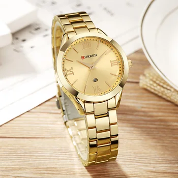 CURREN Aukso Žiūrėti Moterų Laikrodžiai Ponios Kūrybos Plieno Moterų Apyrankės, Laikrodžiai Moterų Laikrodis Relogio Feminino Montre Femme