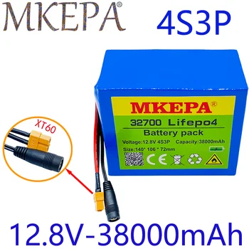 NAUJAS 32700 Lifepo4 Baterija 4S3P 12.8 V 38Ah su 4S 20A Max 60A Subalansuotas BMS Elektros Valtis Nepertraukiamo Maitinimo šaltinis