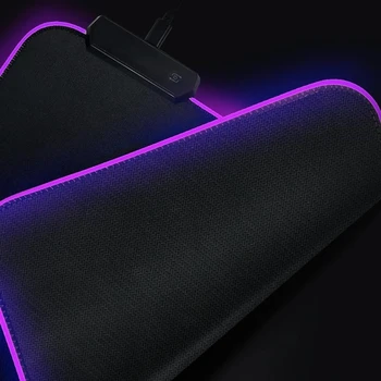 Juoda dobilų LED Šviesos Kilimėlis RGB Klaviatūros Stalas kilimėlis Spalvinga žaidimų priedai, Pelės Padas atsparus Vandeniui Kompiuteris Gamer
