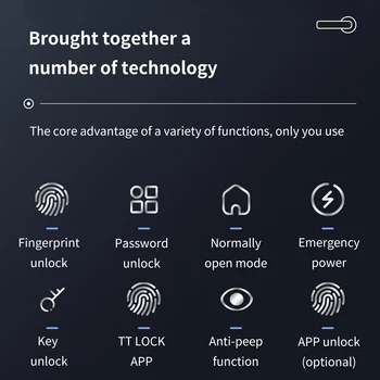 Smart Biometrinis pirštų atspaudų Durų Užrakto Kodą, Telefono PROGRAMĄ Vieną kartą kodas Dinaminis kodas Atrakinti žurnalas Medinių Durų rankena spyna