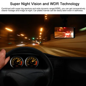 Auto Reikmenys, Jutiklinis Ekranas, G-sensorius, WDR Brūkšnys Cam Auto DashCam Automobilių DVR Dual Objektyvas 4