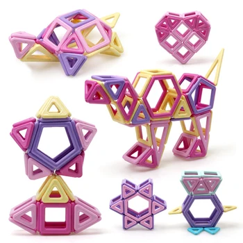 Montessori Mini Magnetinio Dizaineris Statybos Nustatyti Modelis Ir Odinas, Plastikiniai Magnetiniai Blokai Švietimo Žaislai Vaikas Dovana