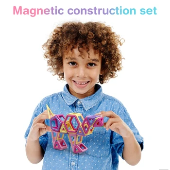 Montessori Mini Magnetinio Dizaineris Statybos Nustatyti Modelis Ir Odinas, Plastikiniai Magnetiniai Blokai Švietimo Žaislai Vaikas Dovana
