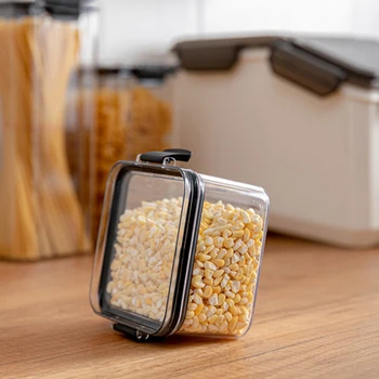 PS + Silikono Maisto Konteineryje skaidraus Plastiko Konteinerį Su Dangteliais Pilant Buteliuose, Virtuvė, Sandėliavimo Sausų Grūdų Stiklainius Bakas