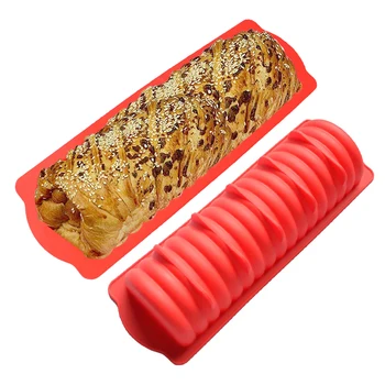 Caterpillar Briaunoti Kepalas Visos Silikono Formos Duona Hot Dog Forma Bakeware, 