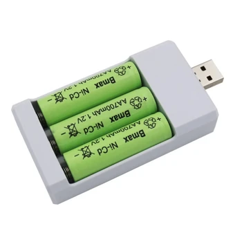 3-Lizdas, USB Kištukas, Baterijos Kroviklis AA /AAA 1.2 V Nešiojamų Ni-Cd Įkrovimo Baterija (akumuliatorius