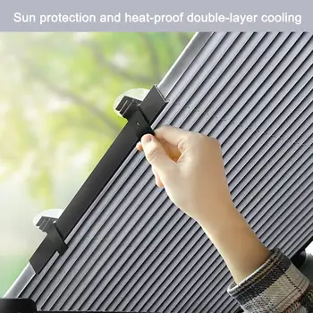 46-65CM Ištraukiama VISUREIGIS Sunkvežimis Automobilio Priekinis Stiklas skėtį nuo saulės Galinio Lango Skėtis UV Apsauga Užuolaidų