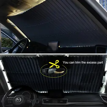 46-65CM Ištraukiama VISUREIGIS Sunkvežimis Automobilio Priekinis Stiklas skėtį nuo saulės Galinio Lango Skėtis UV Apsauga Užuolaidų