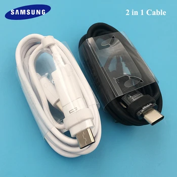 Samsung Micro USB Laidas 2in1 USB C Tipo Kabelis Galaxy Note 10 plius S11 S9 S6 S7 S8 krašto S 8 S 9 Plus Pastaba 4 5 8 9 J 9 7 5 A7