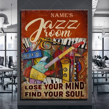 Individualų Džiazo Kambarys Prarasti Savo Proto - Rasti Jūsų Siela, Plakatas, Džiazo Muzika, Plakatas, Šiuolaikinių Namų Puošybai Sienos Menas Drobė Spausdinama