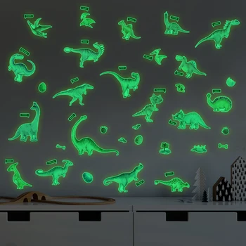 3d švyti tamsoje dinozaurų siena lipdukas kūdikio kambario lipni šviesos animacinių filmų dino vaikų darželio sienos lipdukas