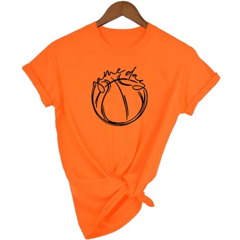 Krepšinio Mama Žaidimo Dienos Sporto Mama Marškinėliai Moterims Marškinėlius Komanda Drabužius Atsitiktinis Balta Oranžinė Marškinėliai Topai Japonų Grafikos Motina Tees