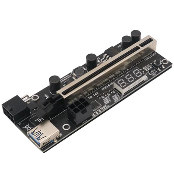 PCIE Riser 1x Iki Express 16x Pratęsimo 6Pin Varomas Stovo Adapteris Kortelę Su Temperatūros Jutiklis Bitcoin GPU Kasybos Vaizdo plokštė