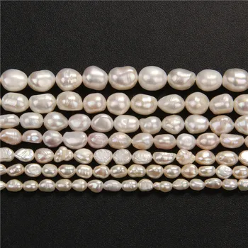 4-11mm Natūralių Gėlavandenių Perlų Karoliukus, Baltos, Ovalo formos Baroko Perlas Laisvas Karoliukai Papuošalai Priėmimo 